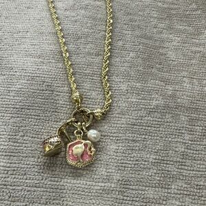 Kendra Scott Gold Necklace with Pink Charms